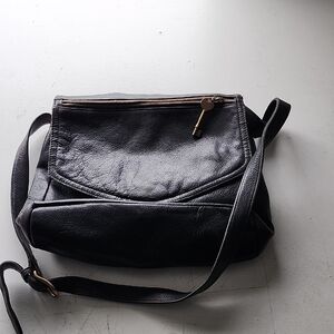 Fossil Black Leather Bag Vintage